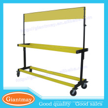 moveable floor standing yellow metal tire rack stand